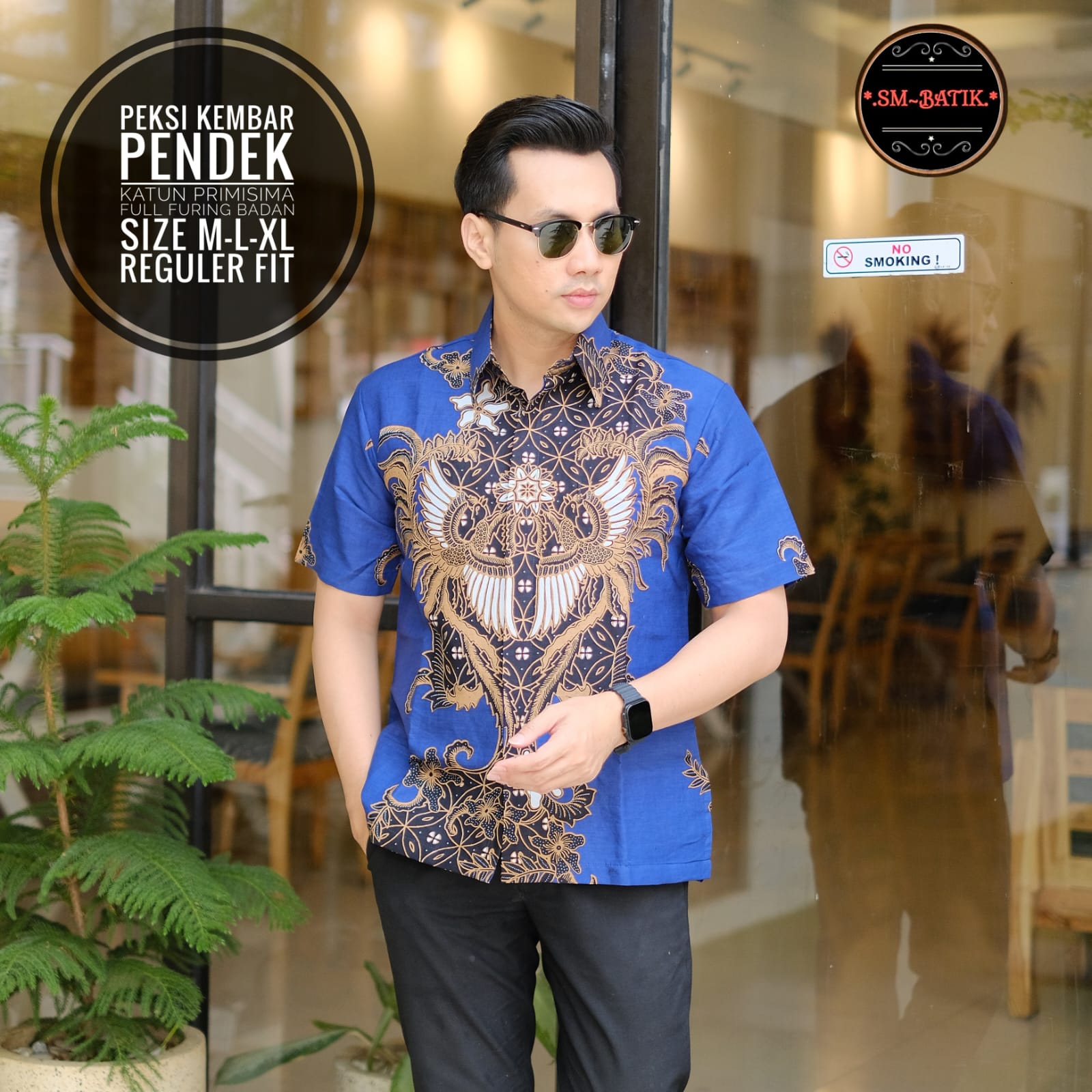 cover-PEKSI KEMBAR Kemeja Batik Pria Solo Lengan Pendek Lapis Furing BY SM-1