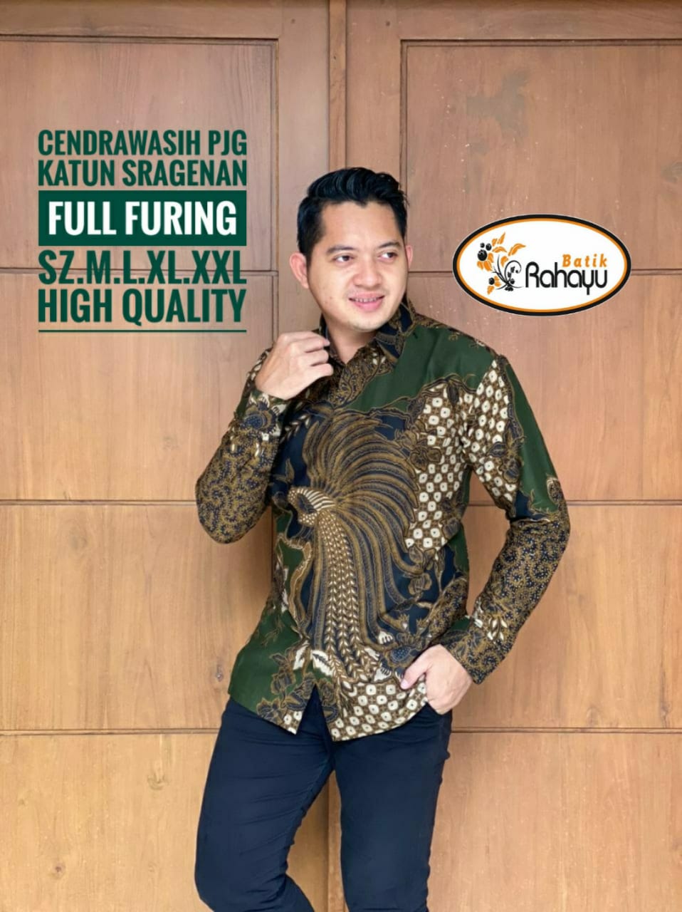 cover-CENDRAWASIH HIJAU KEMEJA BATIK PRIA SOLO LENGAN PANJANG LAPIS FURING BY RAHAYU-1