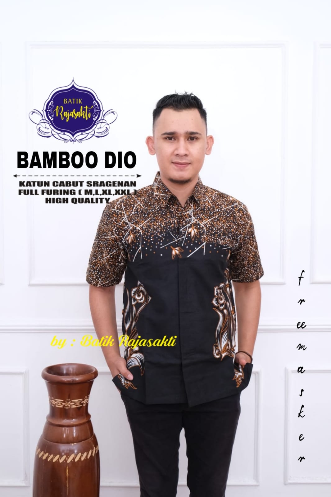 cover-BAMBOO DIO Kemeja Batik Pria Solo Lengan Pendek Lapis Furing BY RAJASAKTI-1