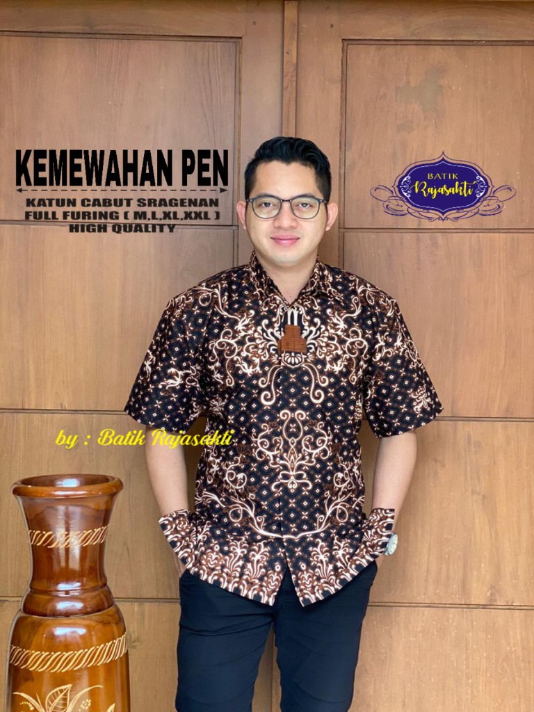 cover-KEMEWAHAN PEN Kemeja Batik Pria Solo Lengan Pendek Lapis Furing BY RAJASAKTI-1
