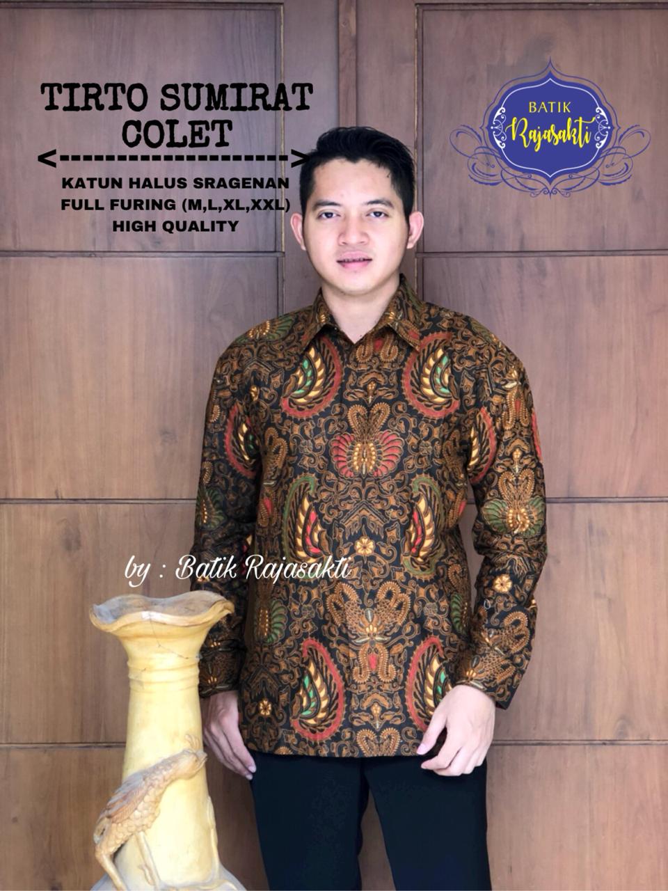 cover-TIRTO SUMIRAT COLET Kemeja Batik Pria Solo Lengan Panjang Lapis Furing BY RAJASAKTI-1