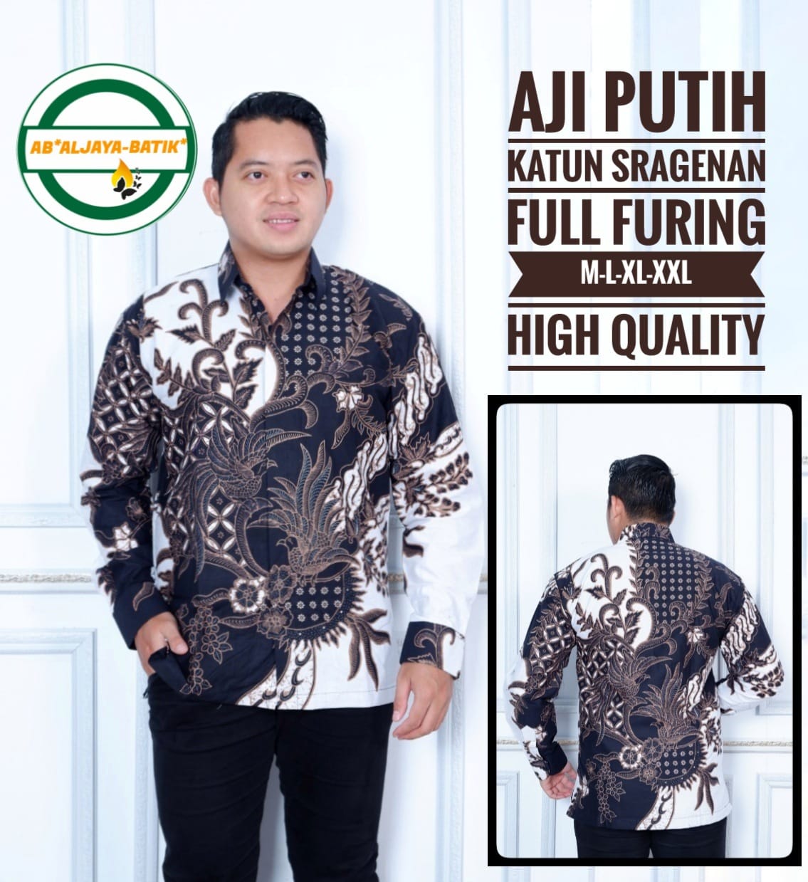 cover-AJI PUTIH Kemeja Batik Pria Solo Lengan Panjang Lapis Furing BY ALJAYA-1