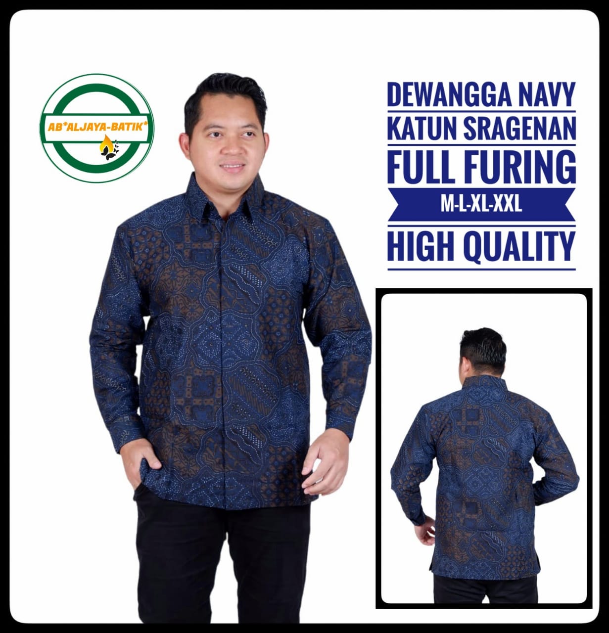 cover-DEWANGGA NAVY Kemeja Batik Pria Solo Lengan Panjang Lapis Furing BY ALJAYA-1