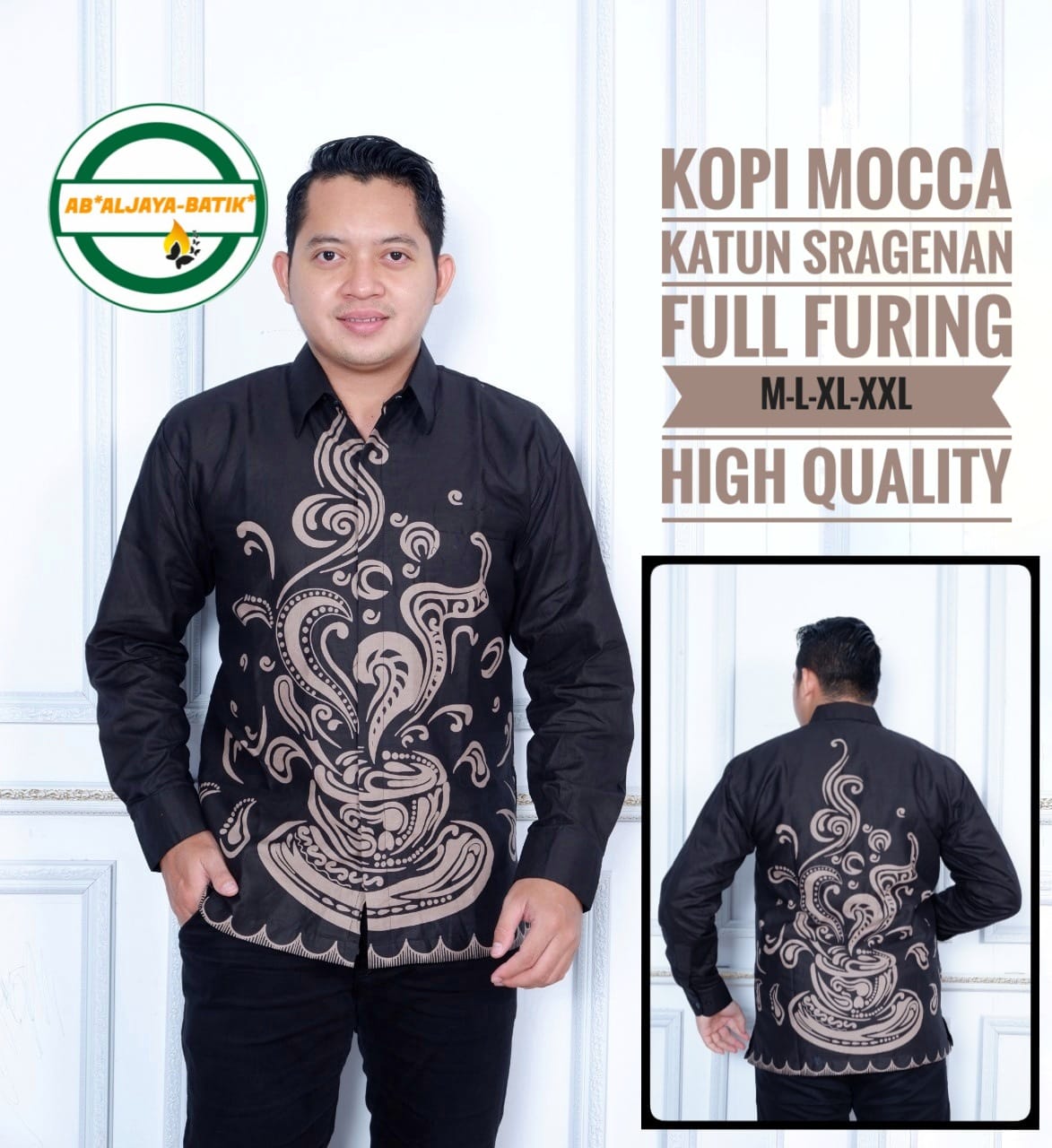 cover-KOPI MOCCA ALJAYA Kemeja Batik Pria Solo Lengan Panjang Lapis Furing BY ALJAYA-1