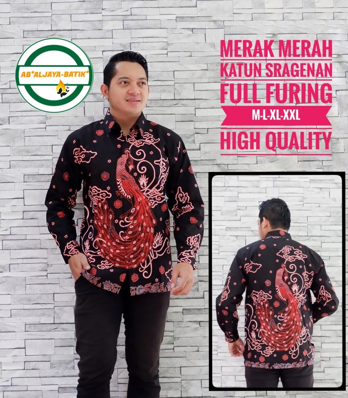 cover-MERAK MERAH Kemeja Batik Pria Solo Lengan Panjang Lapis Furing BY ALJAYA-1