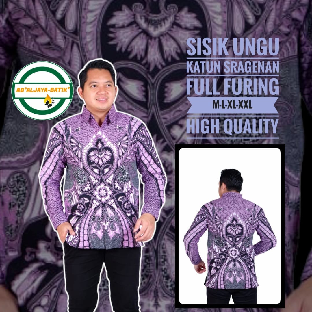 cover-SISIK UNGU Kemeja Batik Pria Solo Lengan Panjang Lapis Furing BY ALJAYA-1
