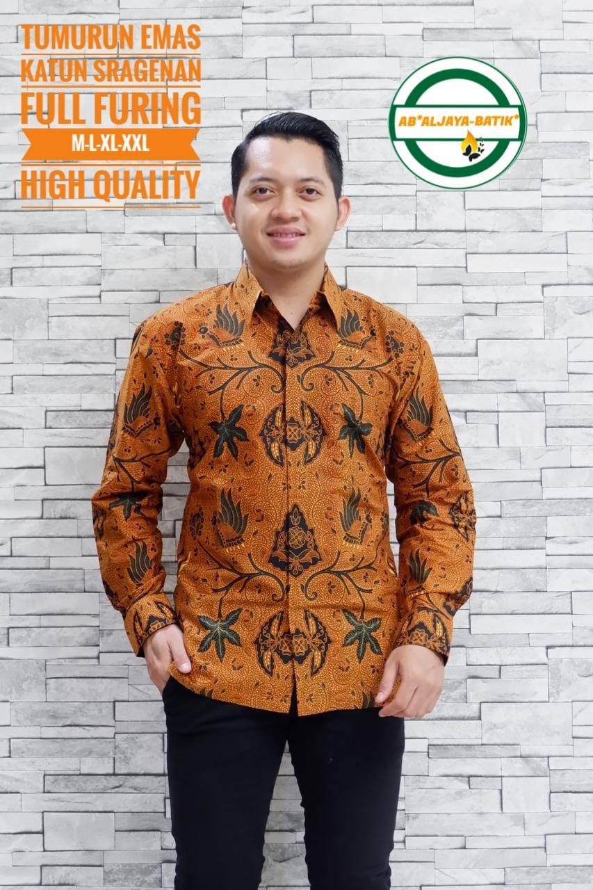 cover-TUMURUN EMAS Kemeja Batik Pria Solo Lengan Panjang Lapis Furing BY ALJAYA-1