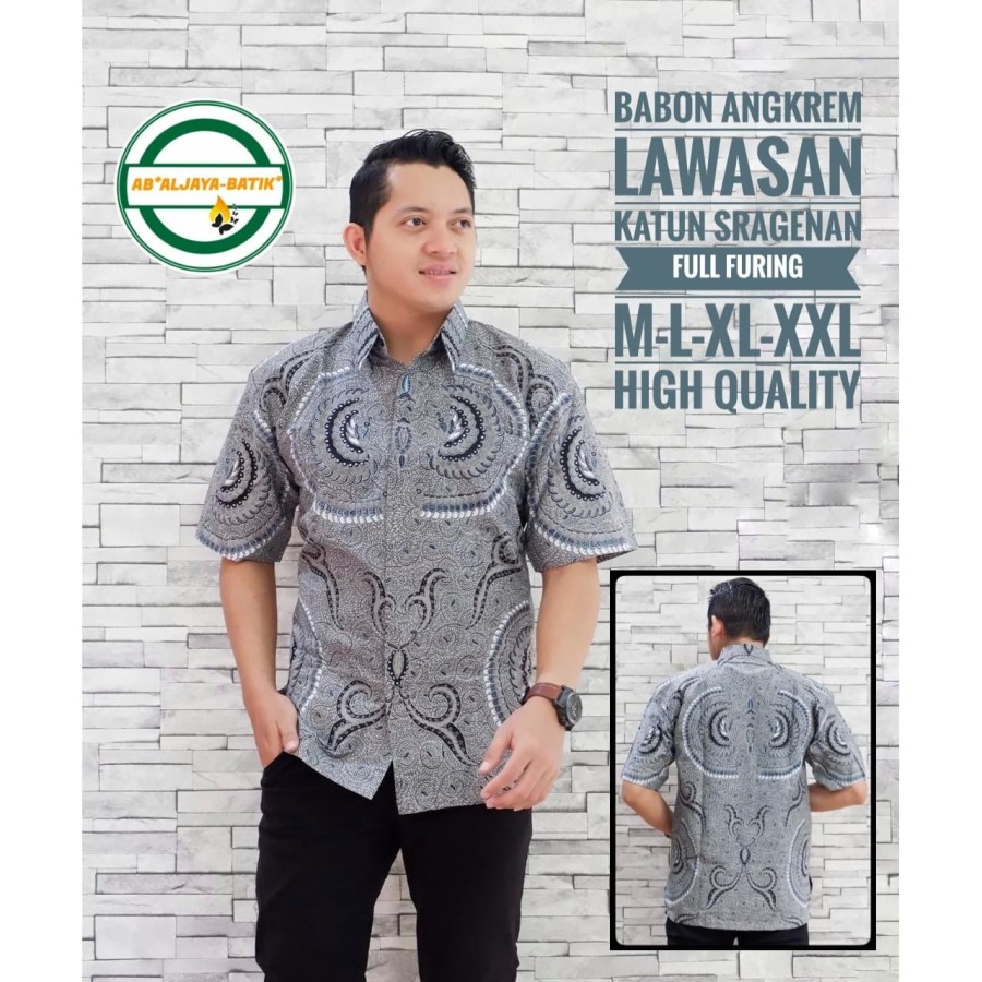 cover-BABON ANGKREM LAWASAN Kemeja Batik Pria Solo Lengan Pendek Lapis Furing BY ALJAYA-1