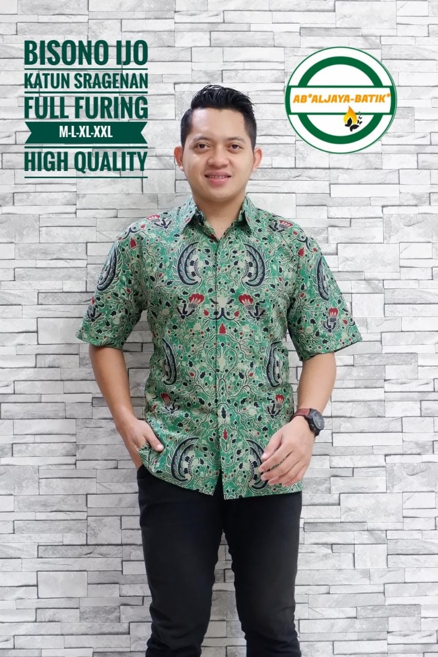 cover-BISONO IJO Kemeja Batik Pria Solo Lengan Pendek Lapis Furing BY ALJAYA-1