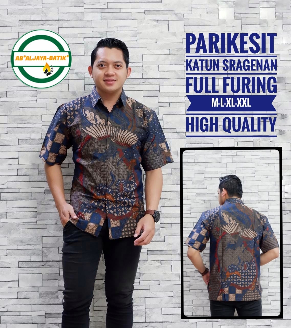 cover-PARIKESIT Kemeja Batik Pria Solo Lengan Pendek Lapis Furing BY ALJAYA-1