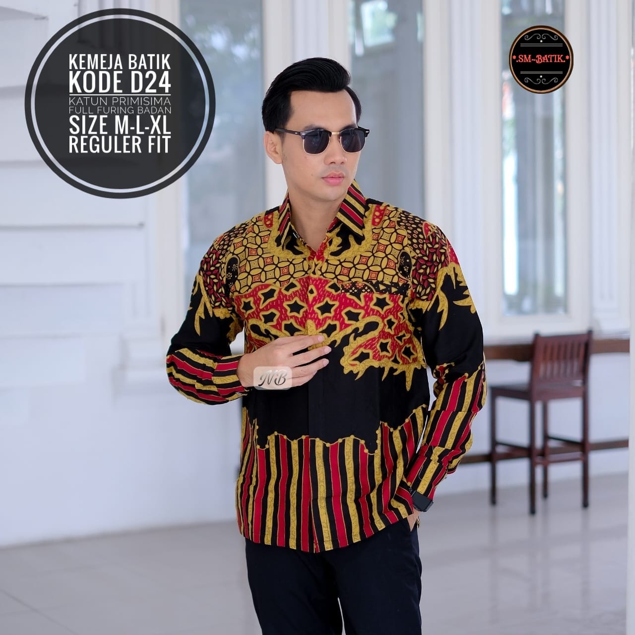 cover-D24 Kemeja Batik Pria Solo Lengan Panjang Lapis Furing BY SM-1