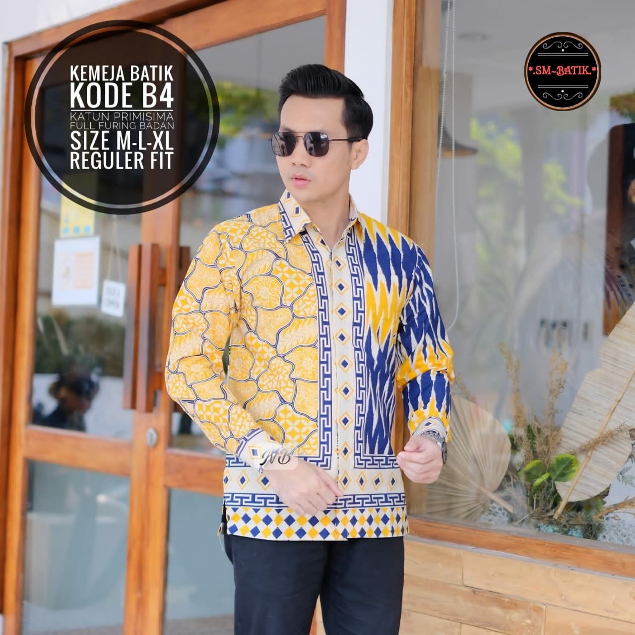 cover-SASTRI KUNING Kemeja Batik Pria Solo Lengan Panjang Lapis Furing BY SM-1