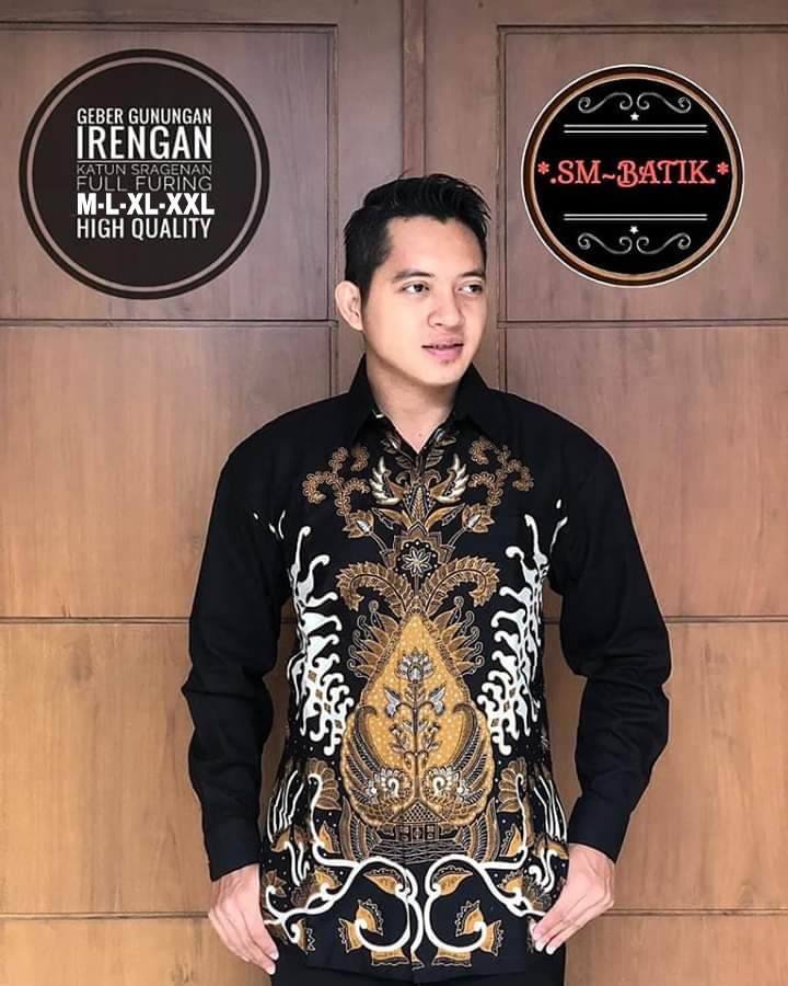 cover-GEBER GUNUNGAN Kemeja Batik Pria Solo Lengan Panjang Lapis Furing BY SM-1