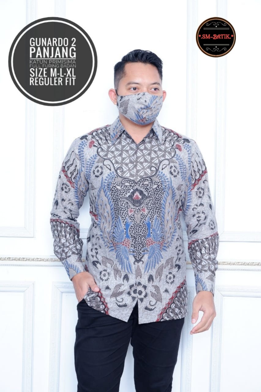 cover-GUNARDO 2 Kemeja Batik Pria Solo Lengan Panjang Lapis Furing BY SM-1