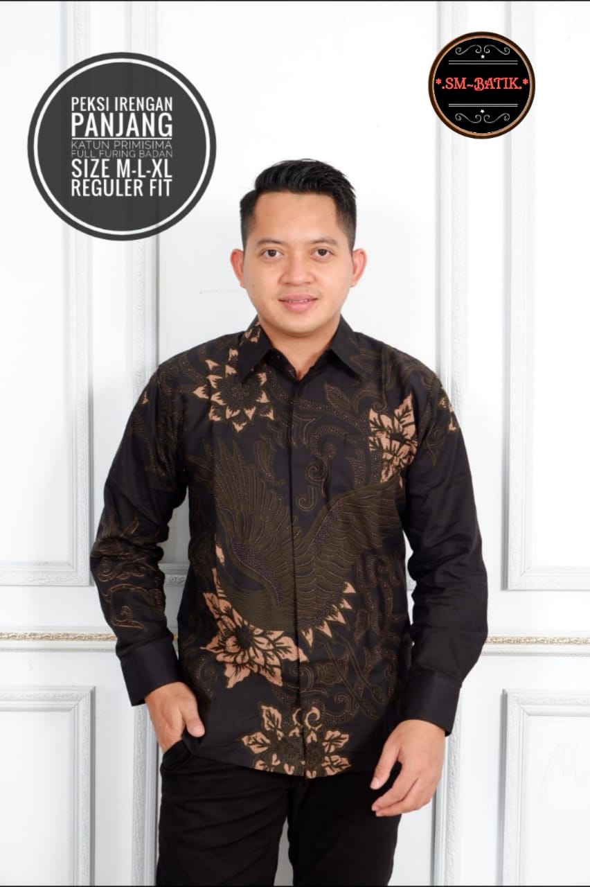 cover-PEKSI IRENGAN Kemeja Batik Pria Solo Lengan Panjang Lapis Furing BY SM-1