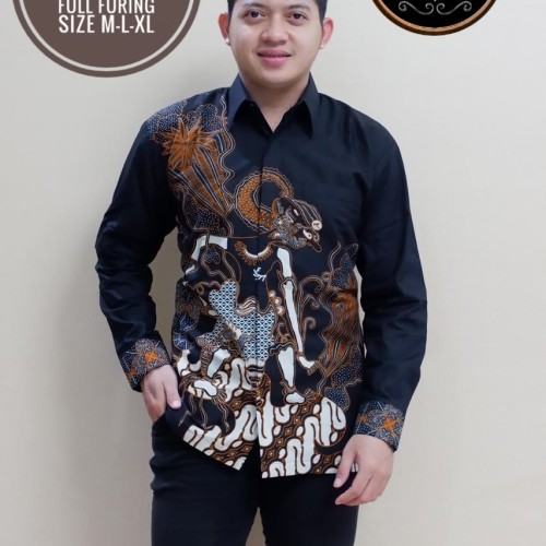 cover-WAYANG SOGAN Kemeja Batik Pria Solo Lengan Panjang Lapis Furing BY SM-1