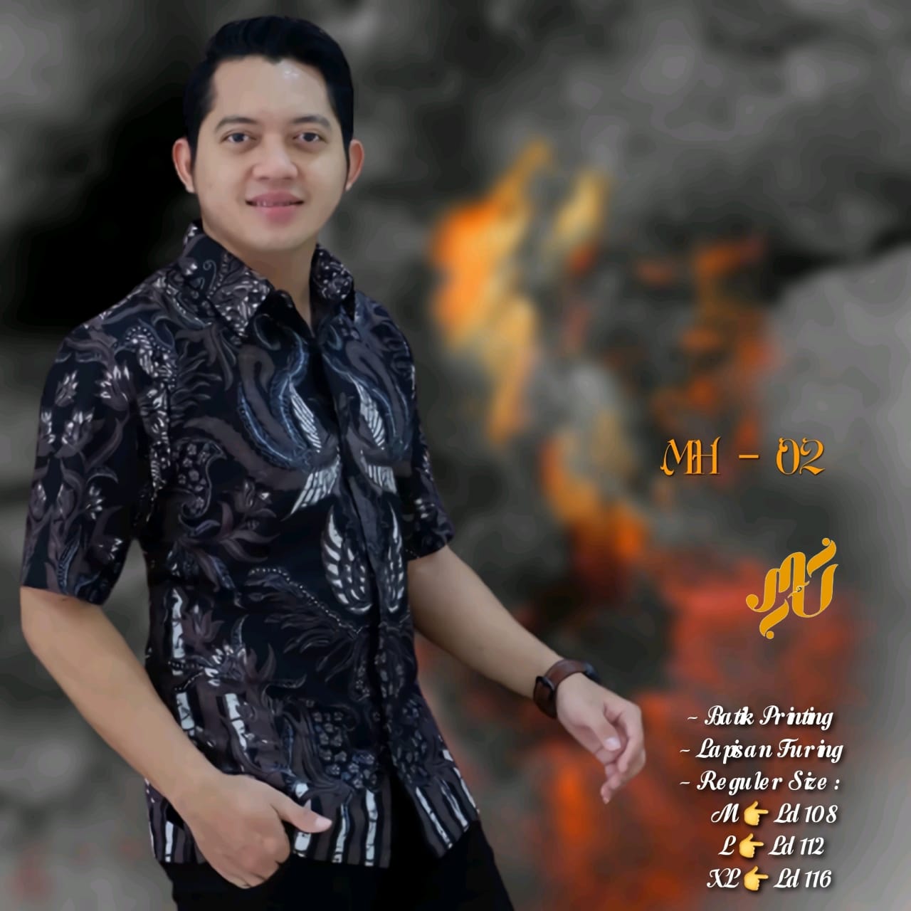 cover-MH 02 Kemeja Batik Pria Solo Lengan Pendek Lapis Furing BY MUKTI UTOMO-1