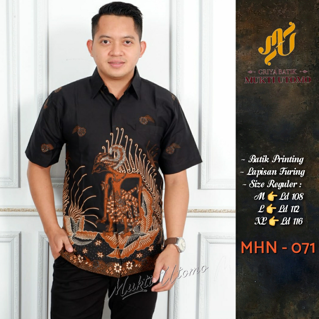 cover-MHN 071 Kemeja Batik Pria Solo Lengan Pendek Lapis Furing BY MUKTI UTOMO-1