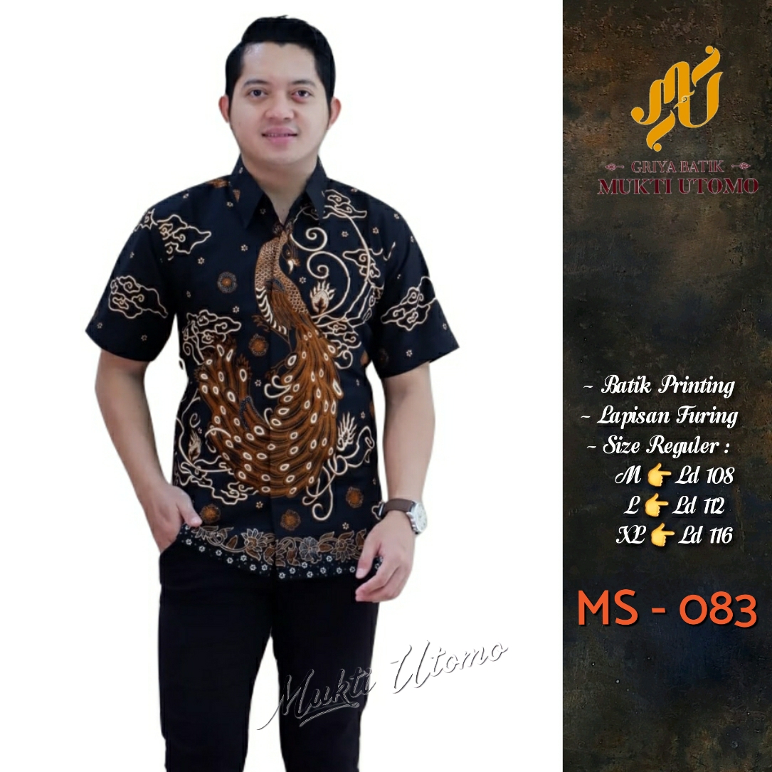 cover-MS 083 Kemeja Batik Pria Solo Lengan Pendek Lapis Furing BY MUKTI UTOMO-1