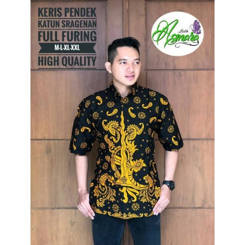 cover-KERIS PENDEK Kemeja Batik Pria Solo Lengan Pendek Lapis Furing BY ASMARA-1