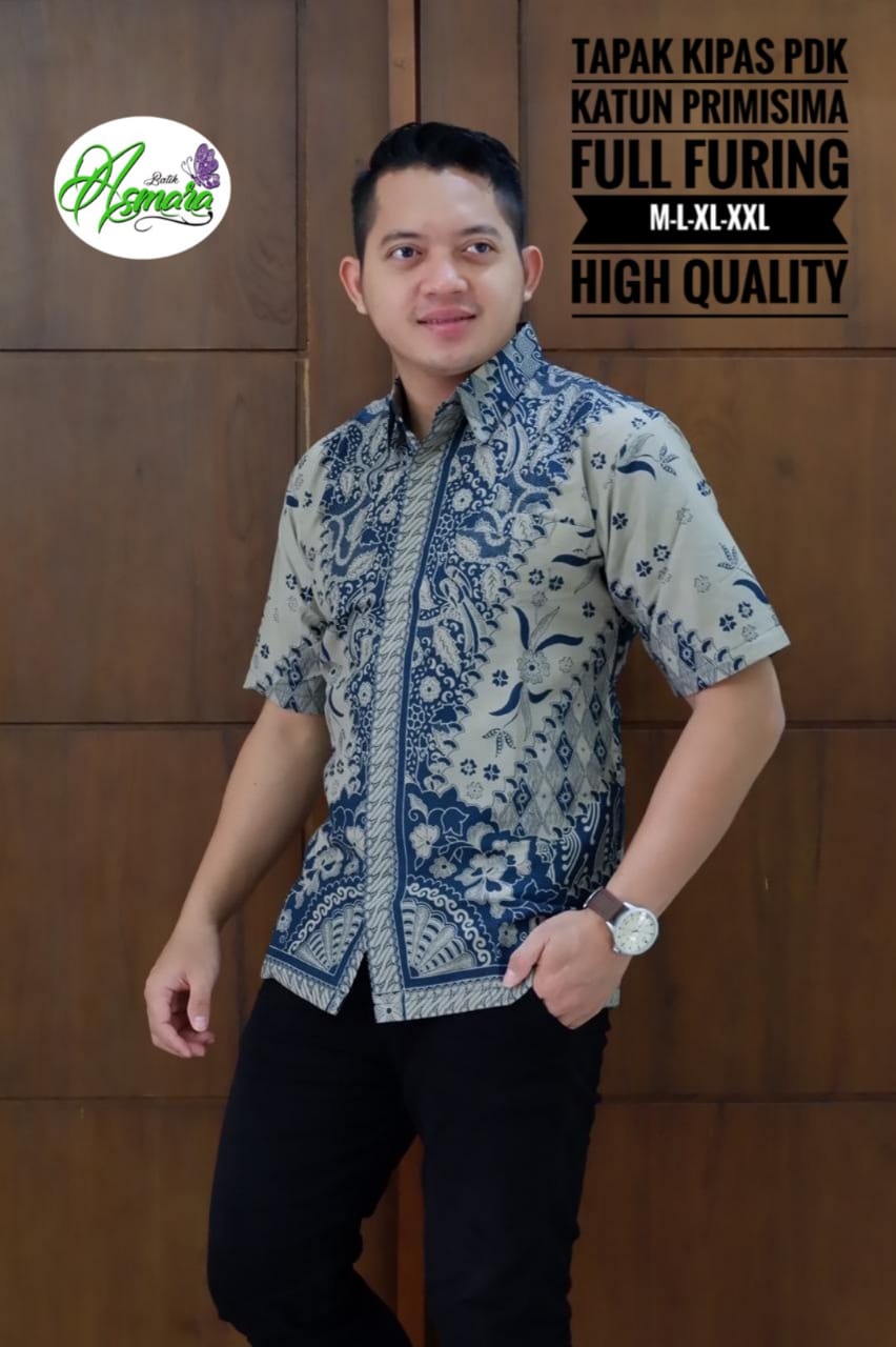 cover-TAPAK KIPAS Kemeja Batik Pria Solo Lengan Pendek Lapis Furing BY ASMARA-1