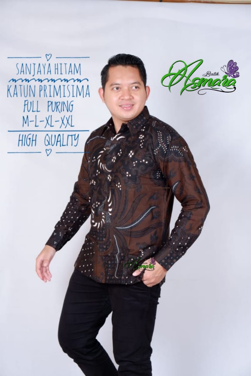 cover-SANJAYA HITAM Kemeja Batik Pria Solo Lengan Panjang Lapis Furing BY ASMARA-1