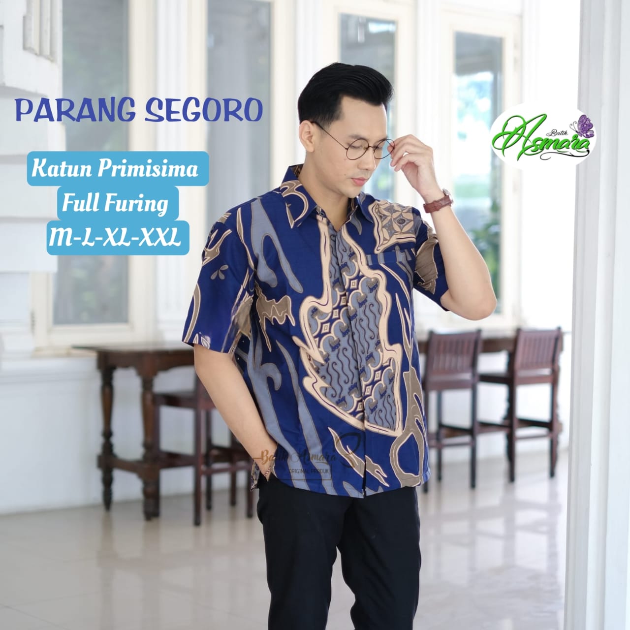 cover-PARANG SEGORO Kemeja Batik Pria Solo Lengan Pendek Lapis Furing BY ASMARA-1