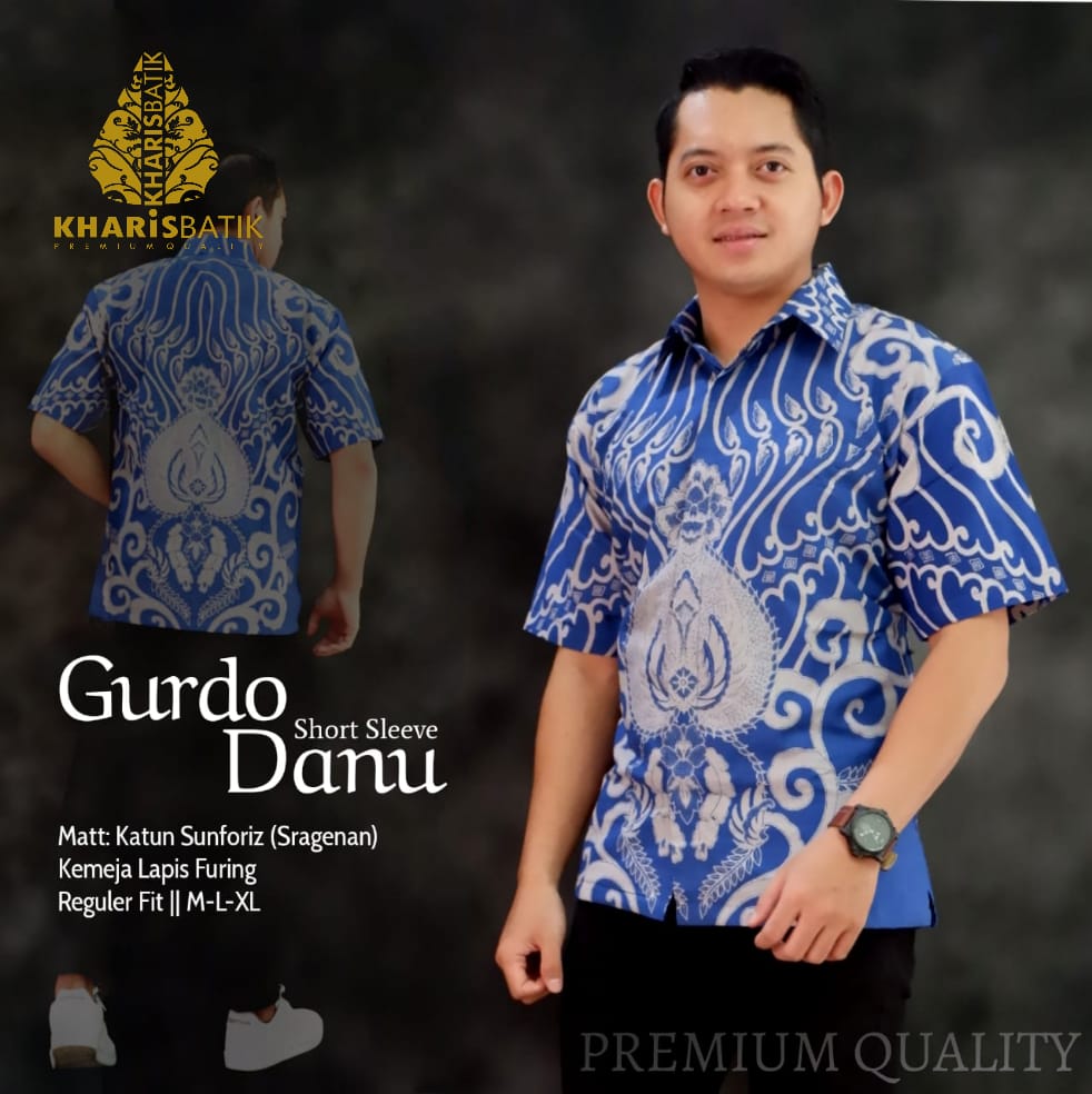cover-GURDO DANU Kemeja Batik Pria Solo Lengan Pendek Lapis Furing BY KHARIS-1