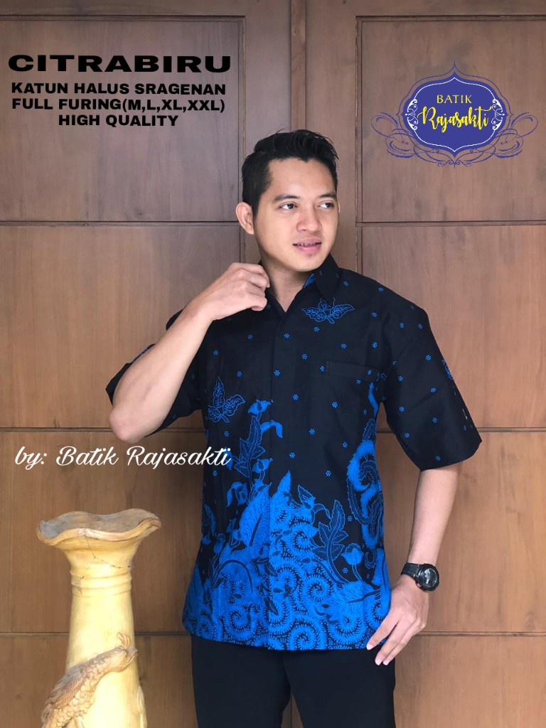 cover-CITRABIRU KEMEJA BATIK PRIA SOLO LENGAN PENDEK LAPIS FURING BY RAJASAKTI-1