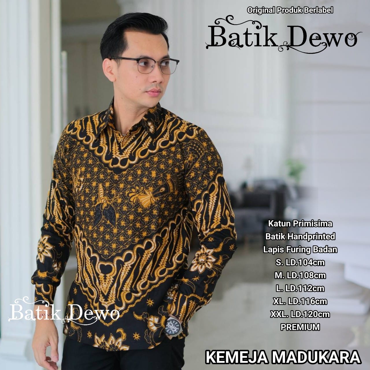 cover-MADUKARA Kemeja Batik Pria Solo Lengan Panjang Lapis Furing BY DEWO-1