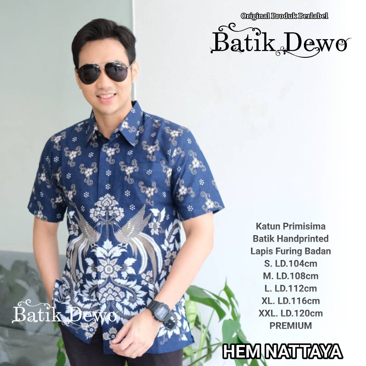 cover-NATTAYA Kemeja Batik Pria Solo Lengan Pendek Lapis Furing BY DEWO-1