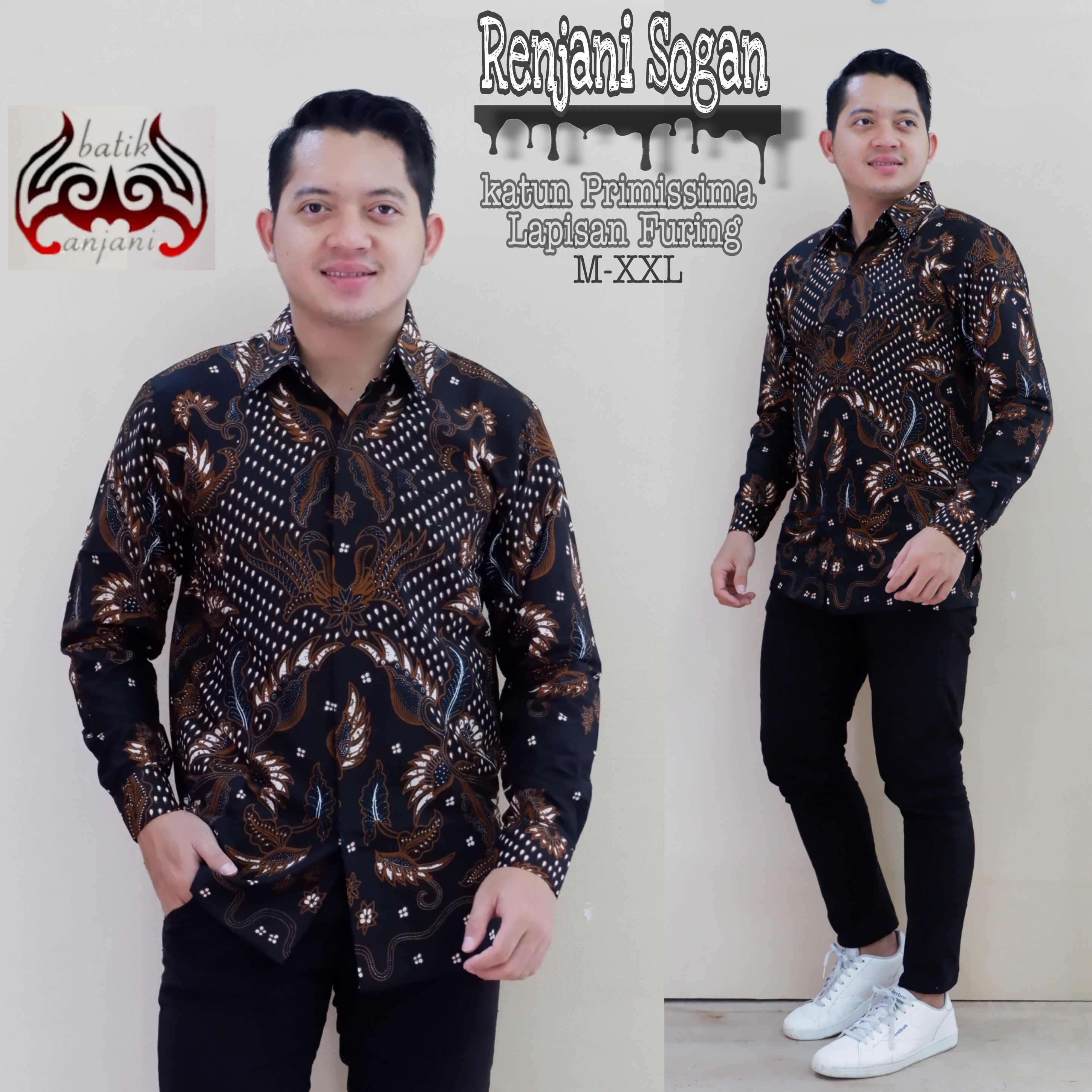 cover-RENJANI SOGAN Kemeja Batik Pria Solo Lengan Panjang Lapis Furing BY ANJANI-1