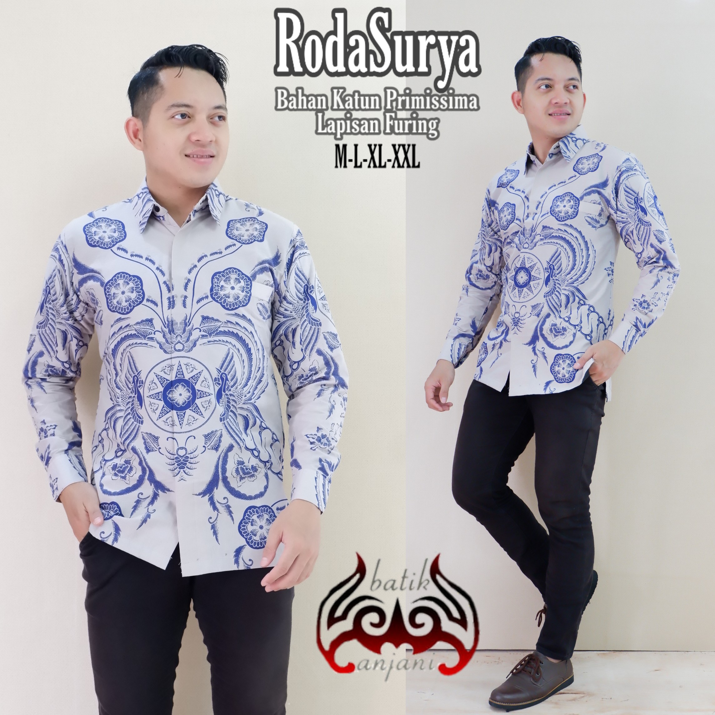 cover-RODA SURYA Kemeja Batik Pria Solo Lengan Panjang Lapis Furing BY ANJANI-1