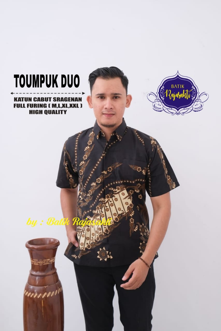 cover-TOUMPUK DUO Kemeja Batik Pria Solo Lengan PENDEK Lapis Furing BY RAJASAKTI-1