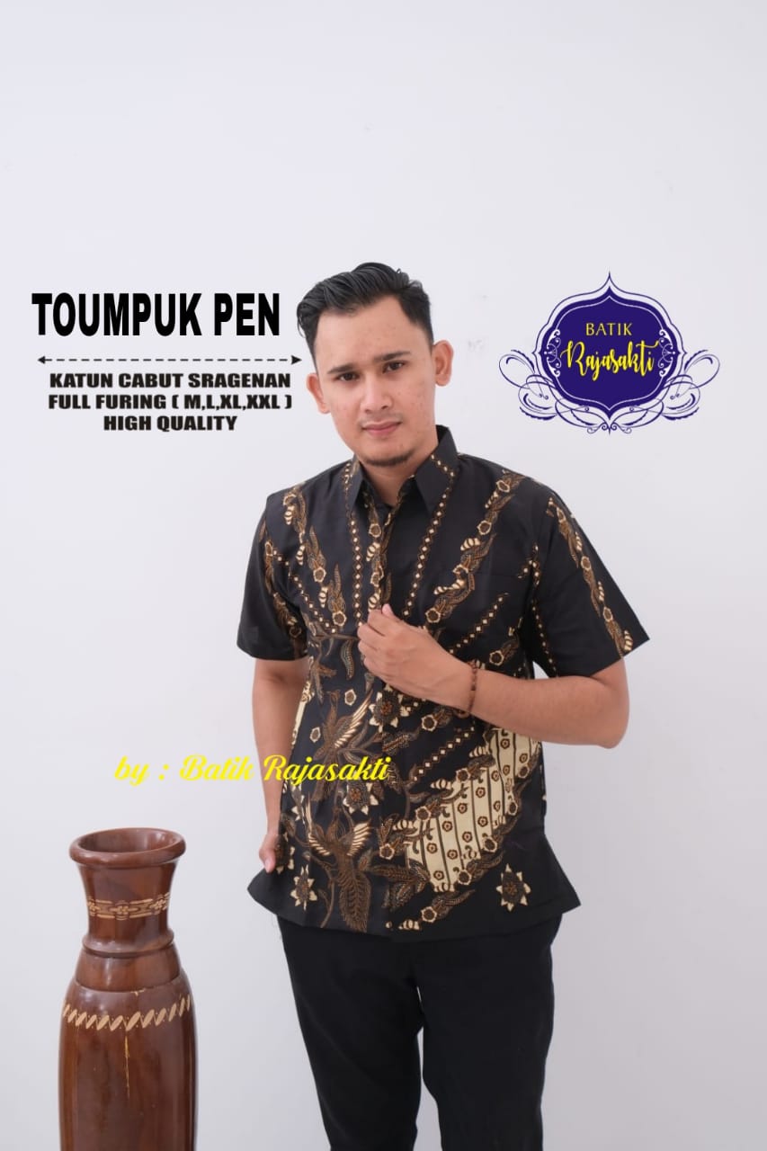 cover-TOUMPUK PEN Kemeja Batik Pria Solo Lengan PENDEK Lapis Furing BY RAJASAKTI-1
