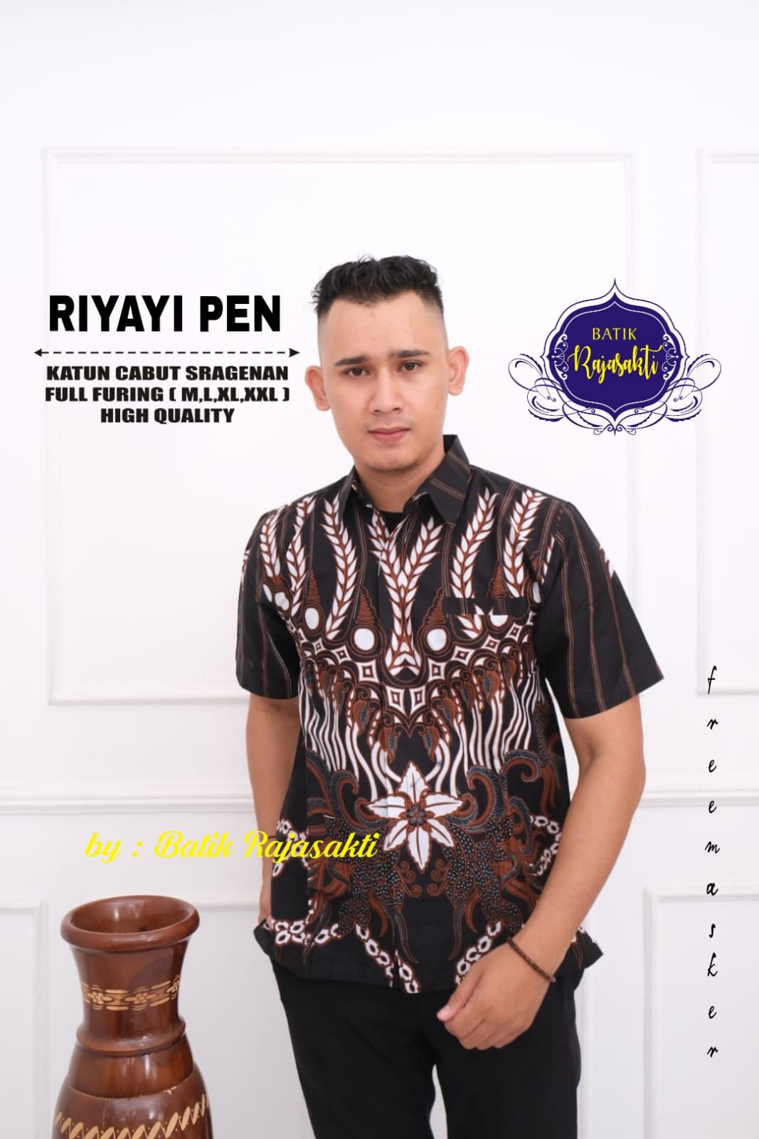 cover-RIYAYI PEN Kemeja Batik Pria Solo Lengan PENDEK Lapis Furing BY RAJASAKTI-1