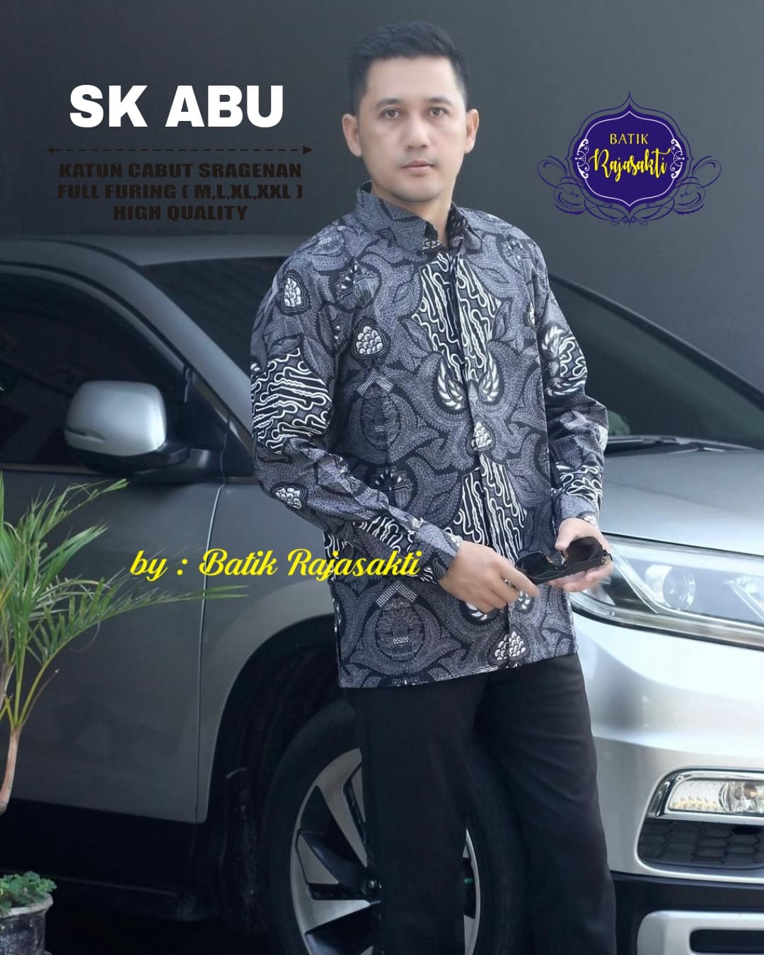 cover-SK ABU Kemeja Batik Pria Solo Lengan PANJANG Lapis Furing BY RAJASAKTI-1