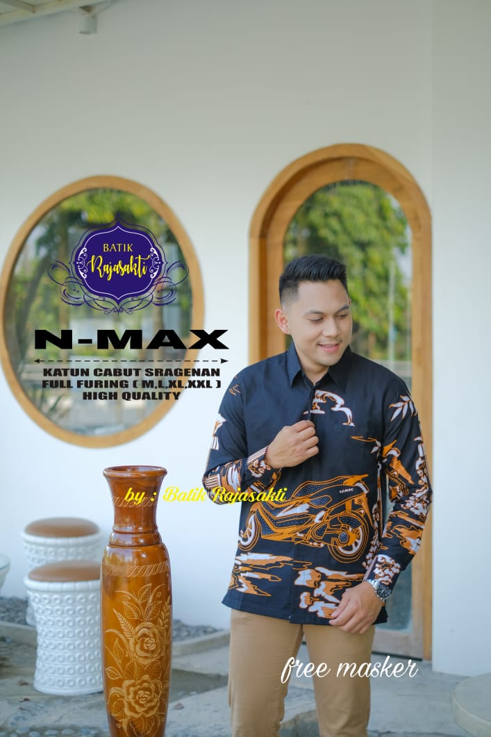cover-N - MAX Kemeja Batik Pria Solo Lengan PANJANG Lapis Furing BY RAJASAKTI-1