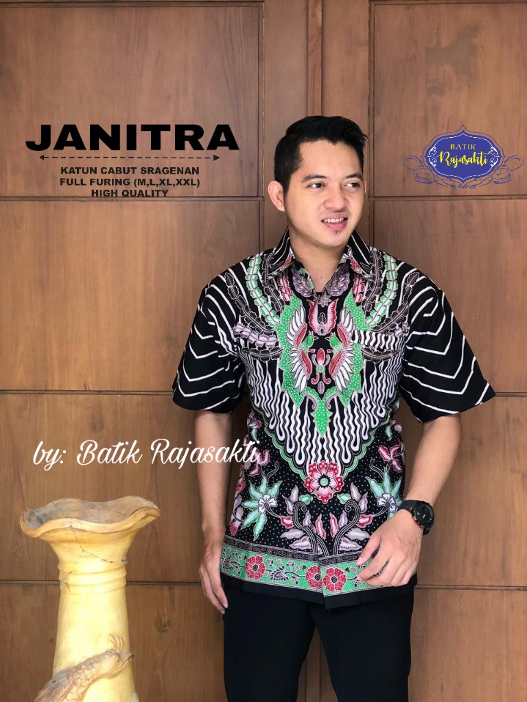 cover-JANITRA Kemeja Batik Pria Solo Lengan PENDEK Lapis Furing BY RAJASAKTI-1