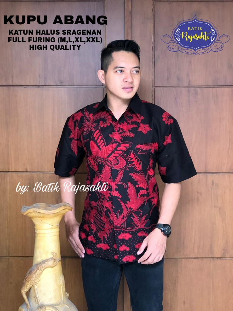 cover-KUPU ABANG Kemeja Batik Pria Solo Lengan PENDEK Lapis Furing BY RAJASAKTI-1