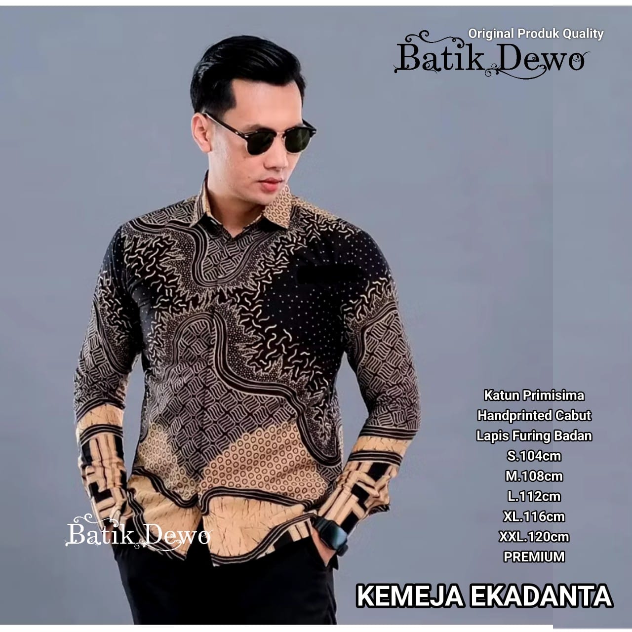 cover-EKADANTA Kemeja Batik Pria Solo Lengan PANJANG Lapis Furing BY DEWO-1