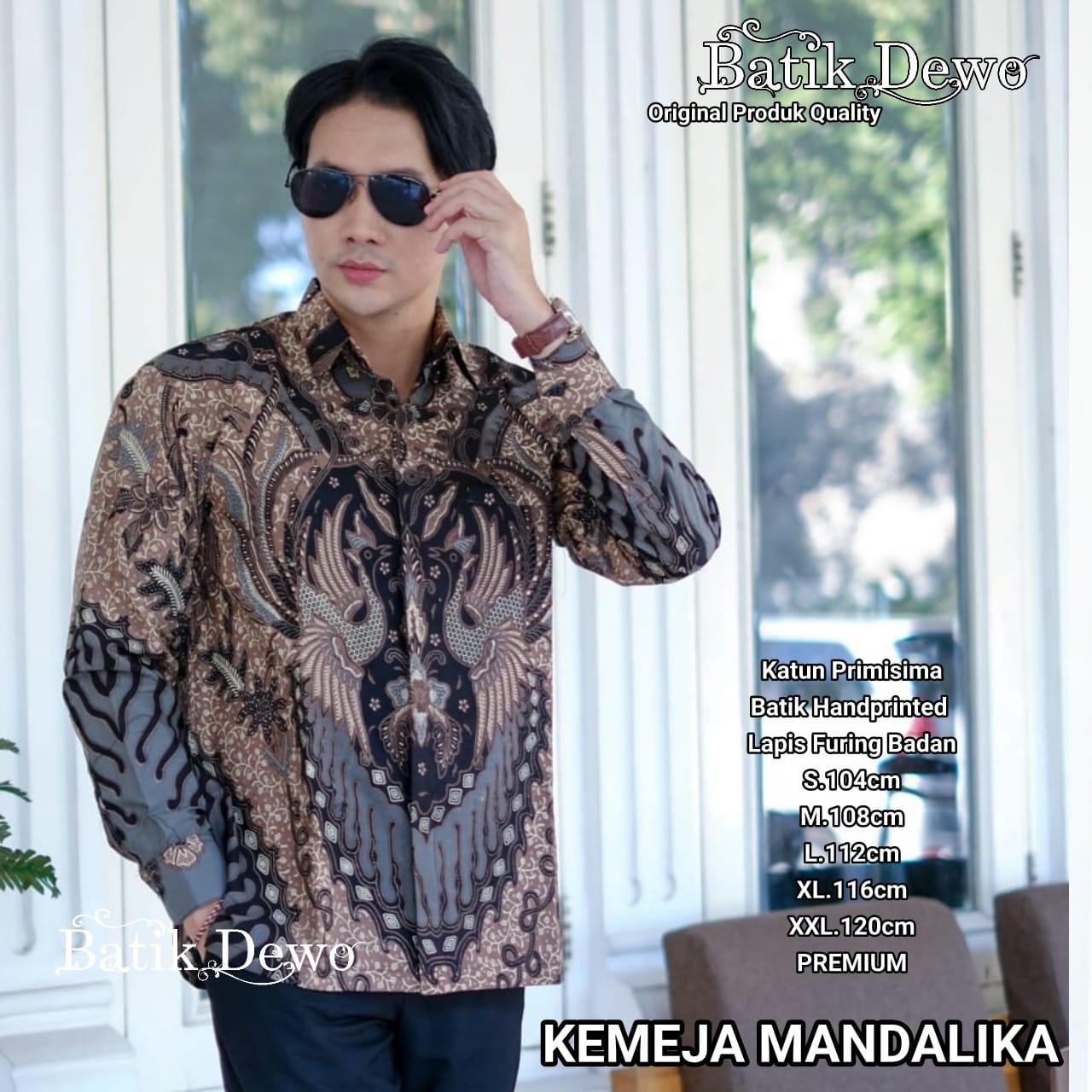 cover-MANDALIKA HITAM Kemeja Batik Pria Solo Lengan PANJANG Lapis Furing BY DEWO-1