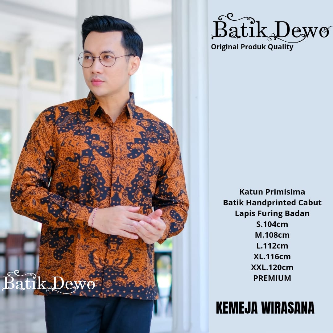 cover-WIRASANA Kemeja Batik Pria Solo Lengan PANJANG Lapis Furing BY DEWO-1