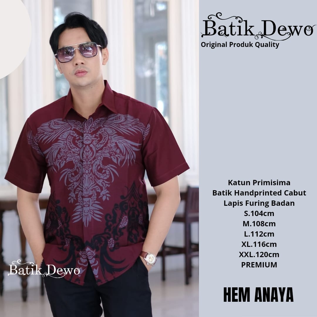cover-ANAYA Kemeja Batik Pria Solo Lengan PENDEK Lapis Furing BY DEWO-1