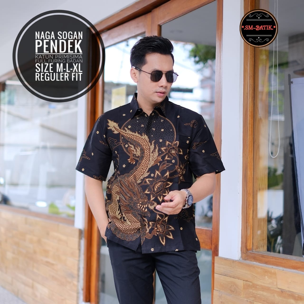 cover-NAGA SOGAN Kemeja Batik Pria Solo Lengan Pendek Lapis Furing BY SM-1