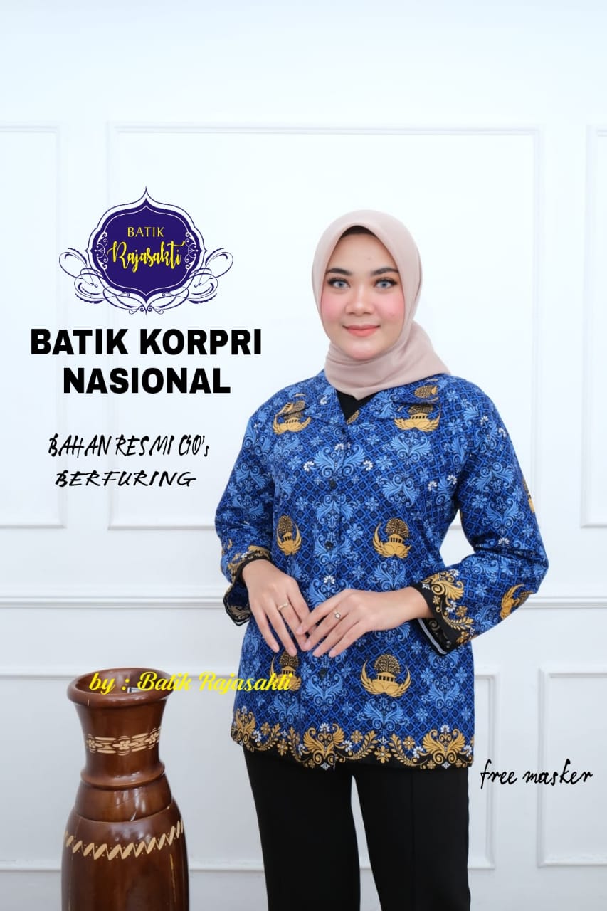 cover-BATIK KOPRI NASIONAL Kemeja Batik WANITA Solo Lengan Pendek Lapis Furing BY RAJASAKTI-1