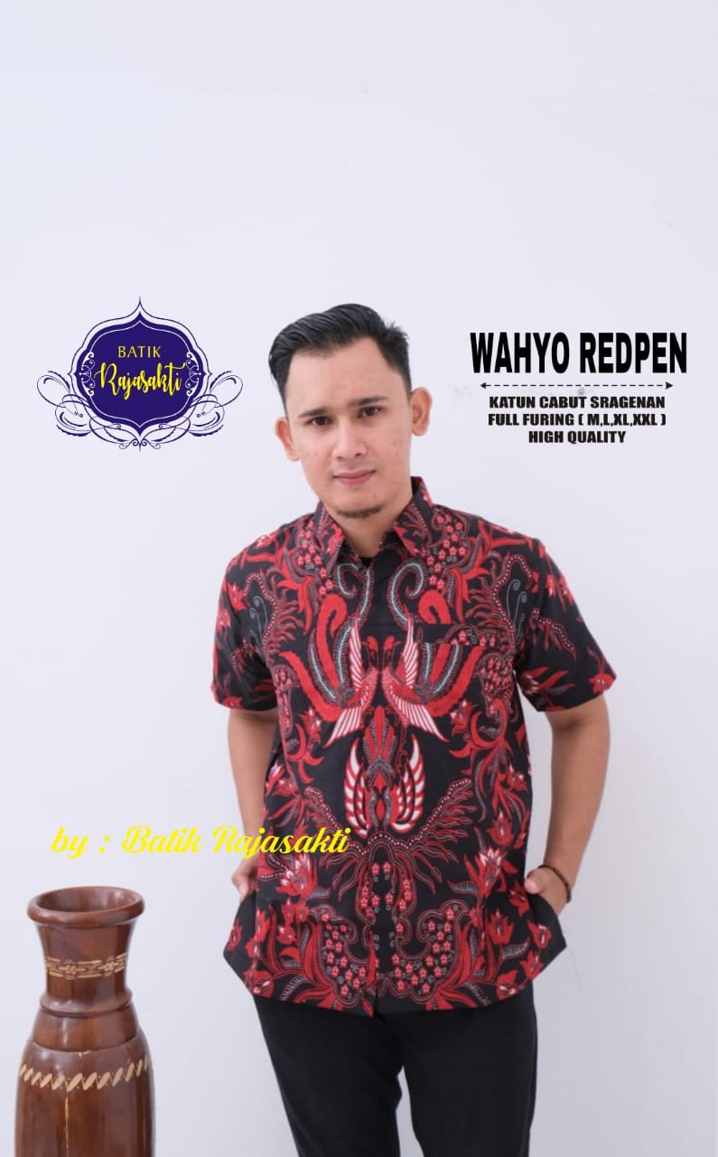 cover-WAHYO REDPEN Kemeja Batik Pria Solo Lengan Pendek Lapis Furing BY RAJASAKTI-1