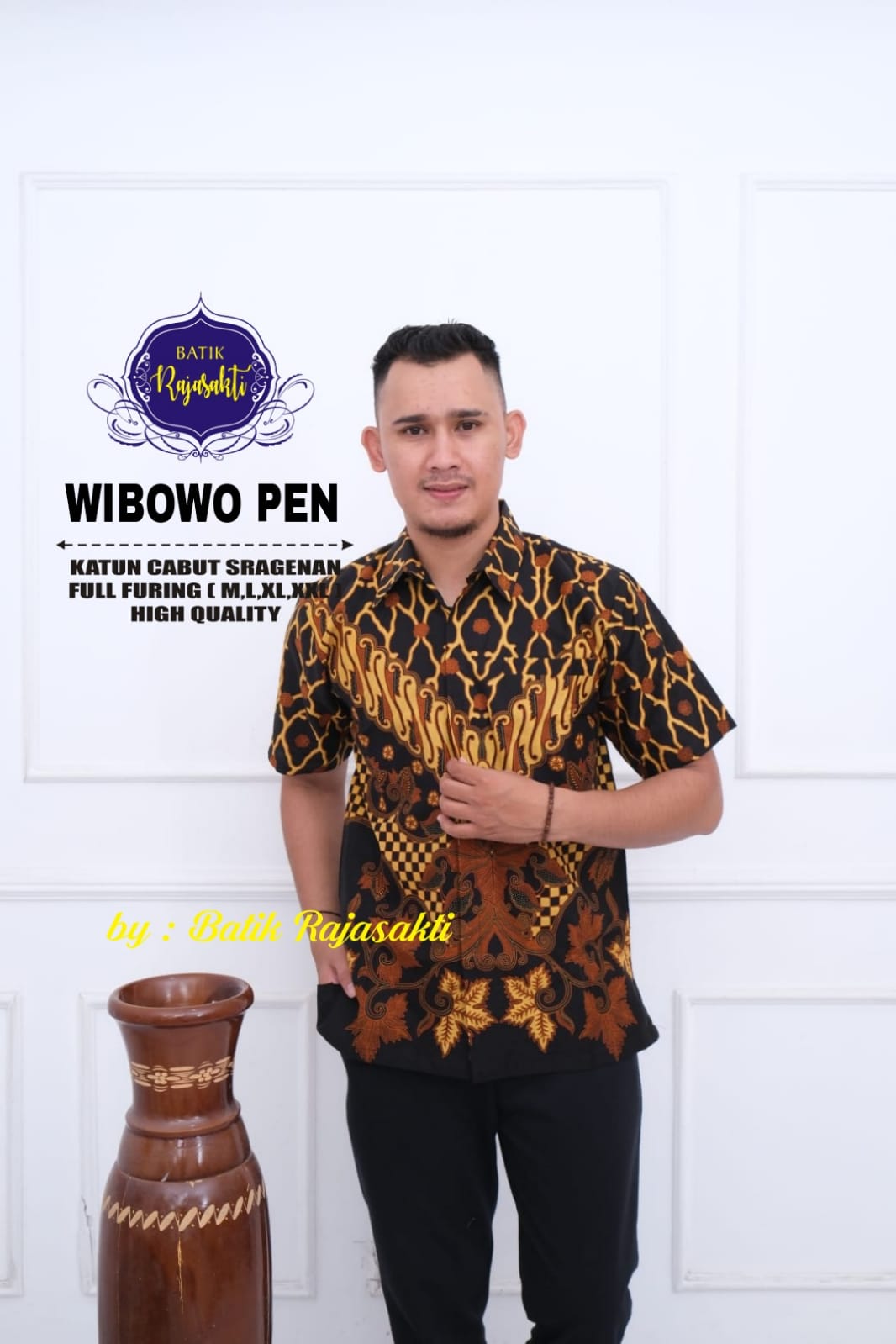 cover-WIBOWO PEN Kemeja Batik Pria Solo Lengan Pendek Lapis Furing BY RAJASAKTI-1