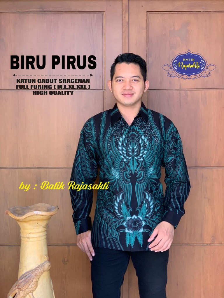 cover-BIRU PIRUS Kemeja Batik Pria Solo Lengan Panjang Lapis Furing BY RAJASAKTI-1