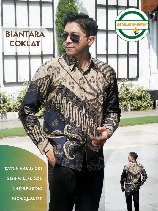 cover-BIANTARA COKLAT Kemeja Batik Pria Solo Lengan Panjang Lapis Furing By Aljaya-1